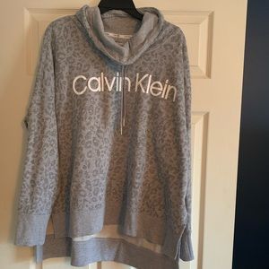 Calvin Klein leopard cowl neck sweatshirt